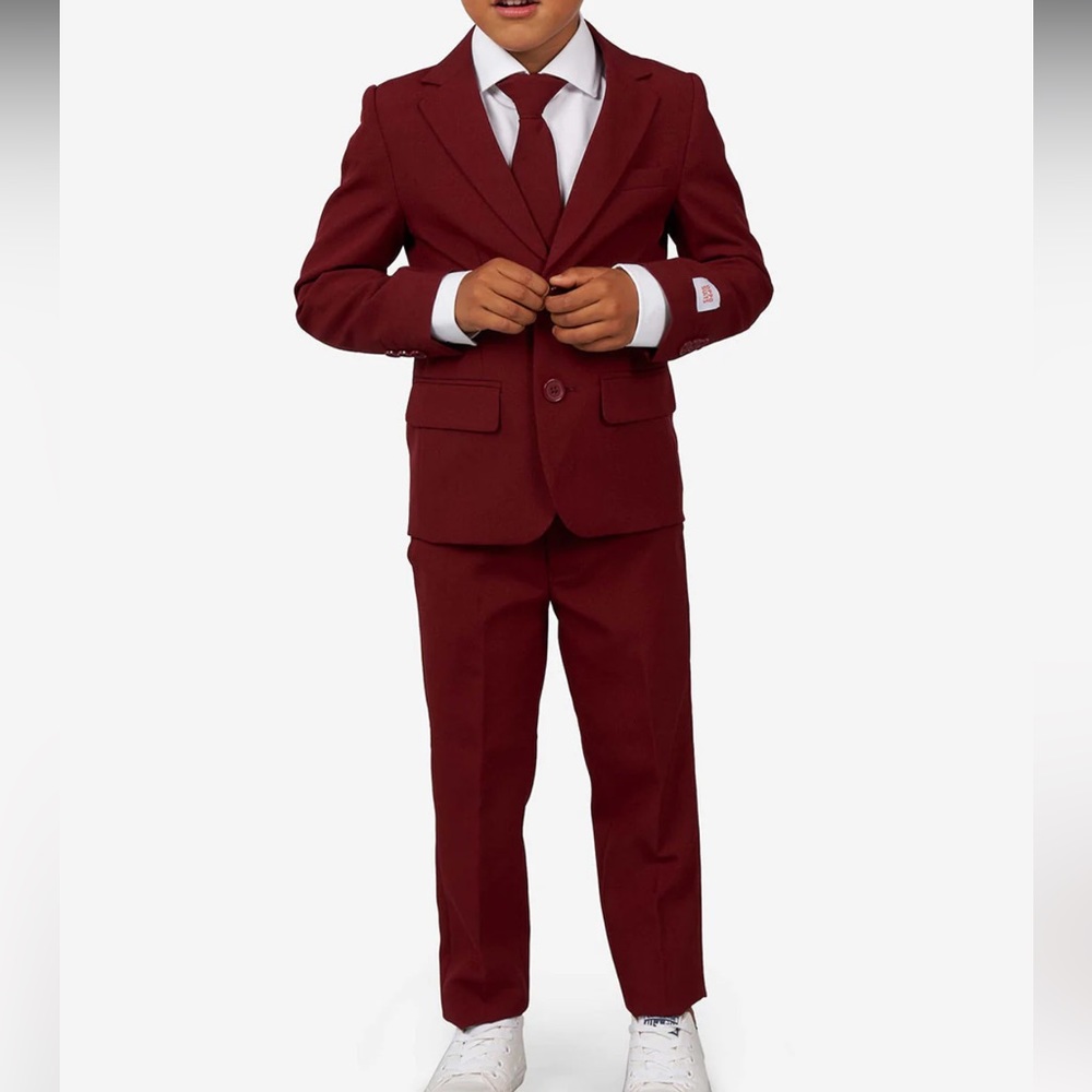Opposuits Burgundy Maroon Boys Suit, size 6